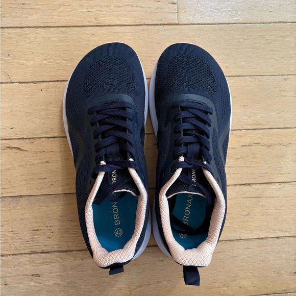 Bronx Ladies Dark Blue/Pink trim running sneakers - Picture 1 of 5